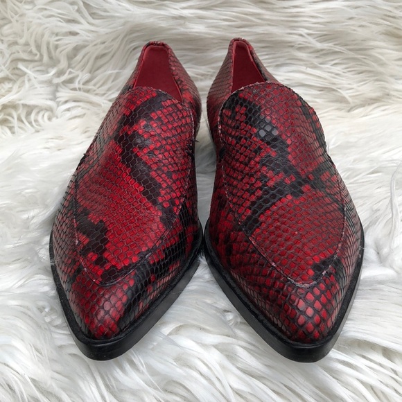 NWOB Paul Smith Janell Loafer Red Snake-Effect Leather Women's 7 US Shoes - Picture 3 of 9